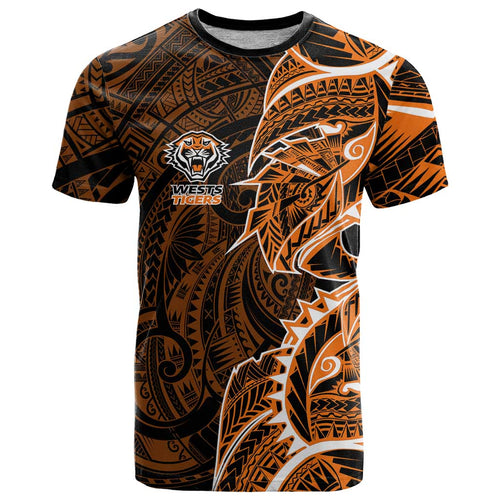 Wests Tigers T Shirt Polynesian Tribal Tattoo Pacific Sport Art