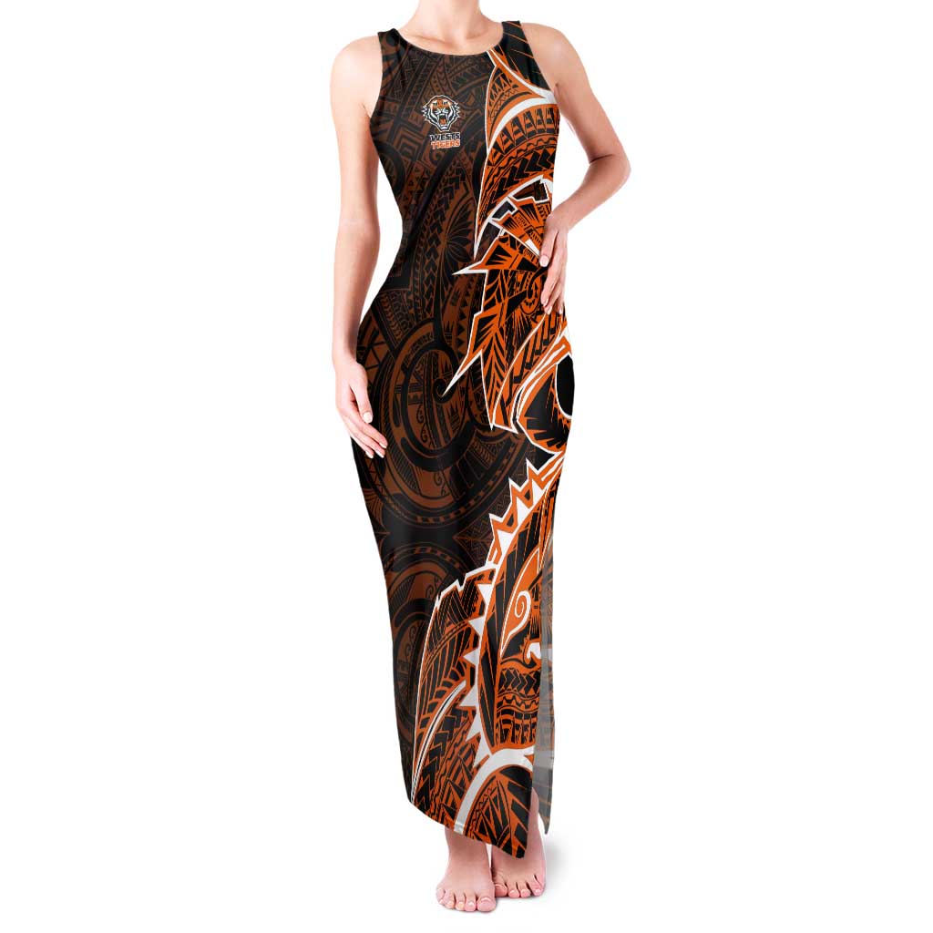 Wests Tigers Tank Maxi Dress Polynesian Tribal Tattoo Pacific Sport Art