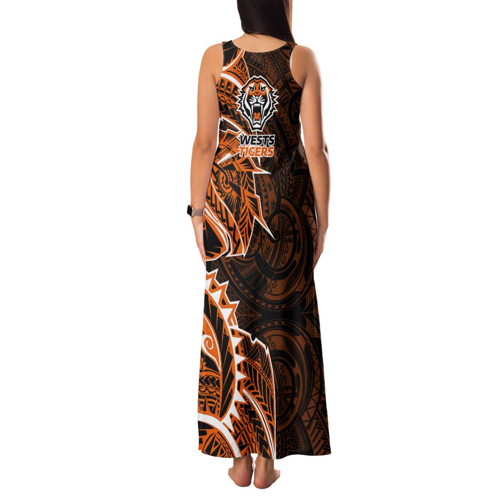 Wests Tigers Tank Maxi Dress Polynesian Tribal Tattoo Pacific Sport Art