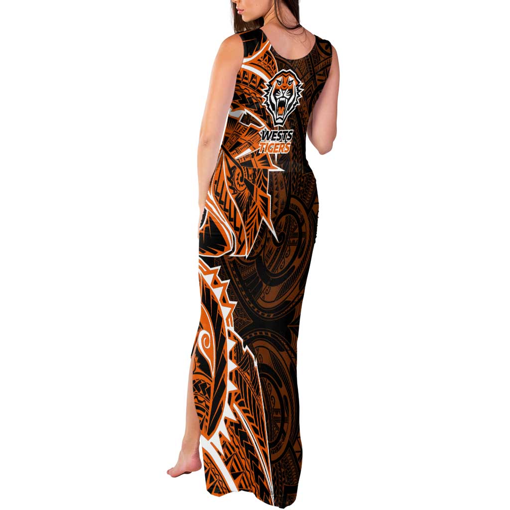 Wests Tigers Tank Maxi Dress Polynesian Tribal Tattoo Pacific Sport Art
