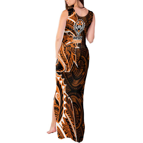 Wests Tigers Tank Maxi Dress Polynesian Tribal Tattoo Pacific Sport Art