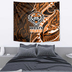 Wests Tigers Tapestry Polynesian Tribal Tattoo Pacific Sport Art