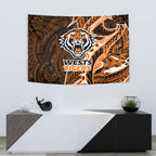 Wests Tigers Tapestry Polynesian Tribal Tattoo Pacific Sport Art