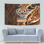 Wests Tigers Tapestry Polynesian Tribal Tattoo Pacific Sport Art