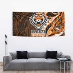 Wests Tigers Tapestry Polynesian Tribal Tattoo Pacific Sport Art
