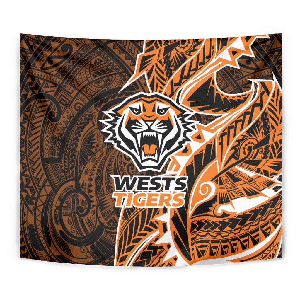 Wests Tigers Tapestry Polynesian Tribal Tattoo Pacific Sport Art