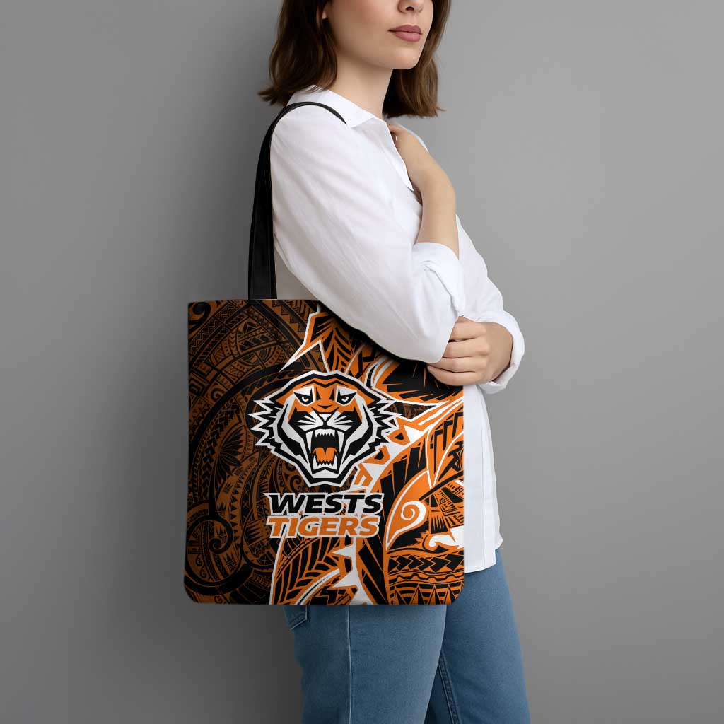 Wests Tigers Tote Bag Polynesian Tribal Tattoo Pacific Sport Art
