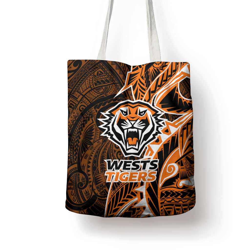 Wests Tigers Tote Bag Polynesian Tribal Tattoo Pacific Sport Art