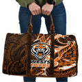 Wests Tigers Travel Bag Polynesian Tribal Tattoo Pacific Sport Art