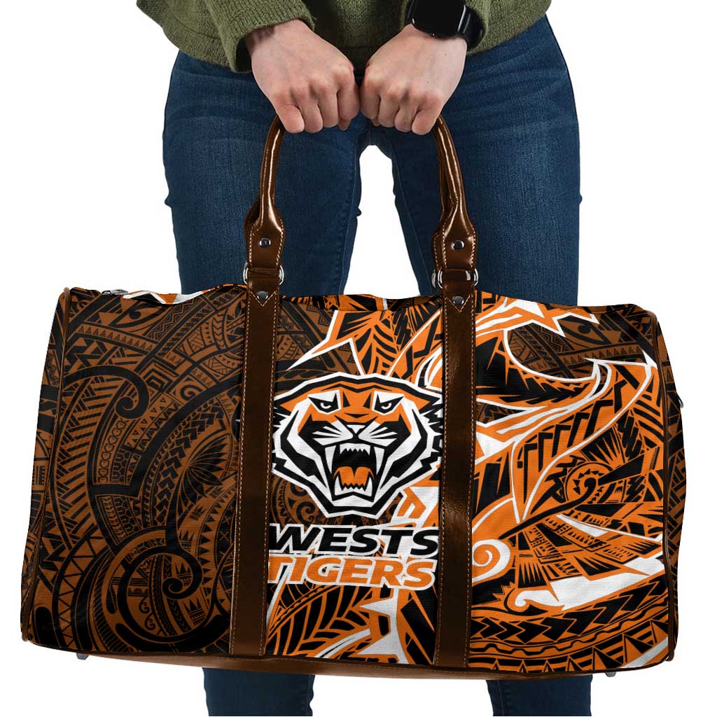 Wests Tigers Travel Bag Polynesian Tribal Tattoo Pacific Sport Art