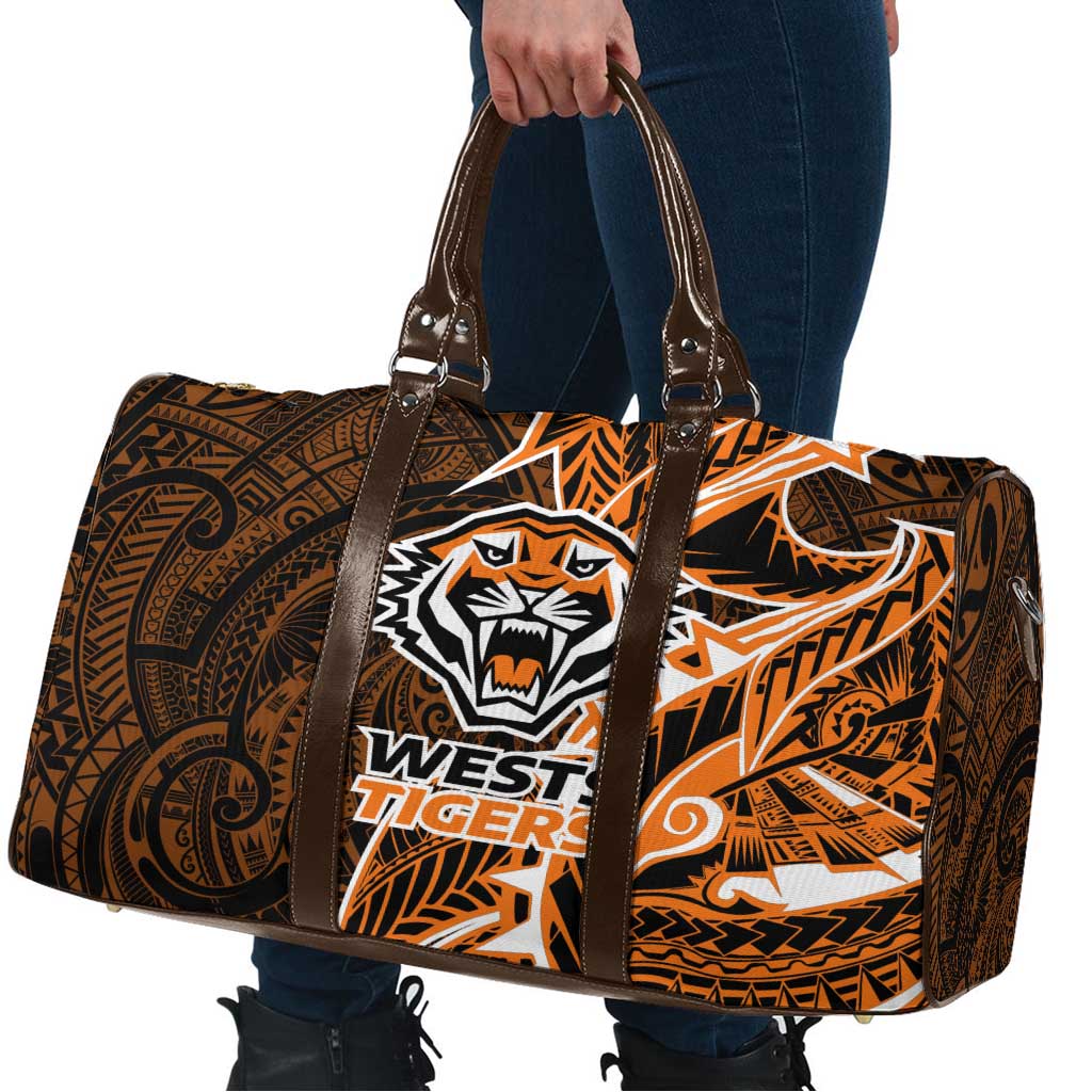 Wests Tigers Travel Bag Polynesian Tribal Tattoo Pacific Sport Art