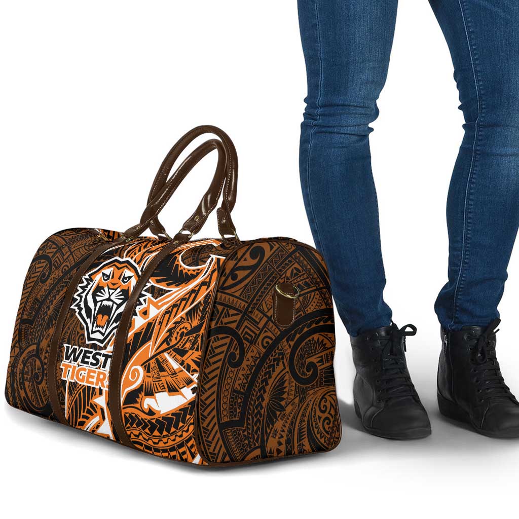 Wests Tigers Travel Bag Polynesian Tribal Tattoo Pacific Sport Art
