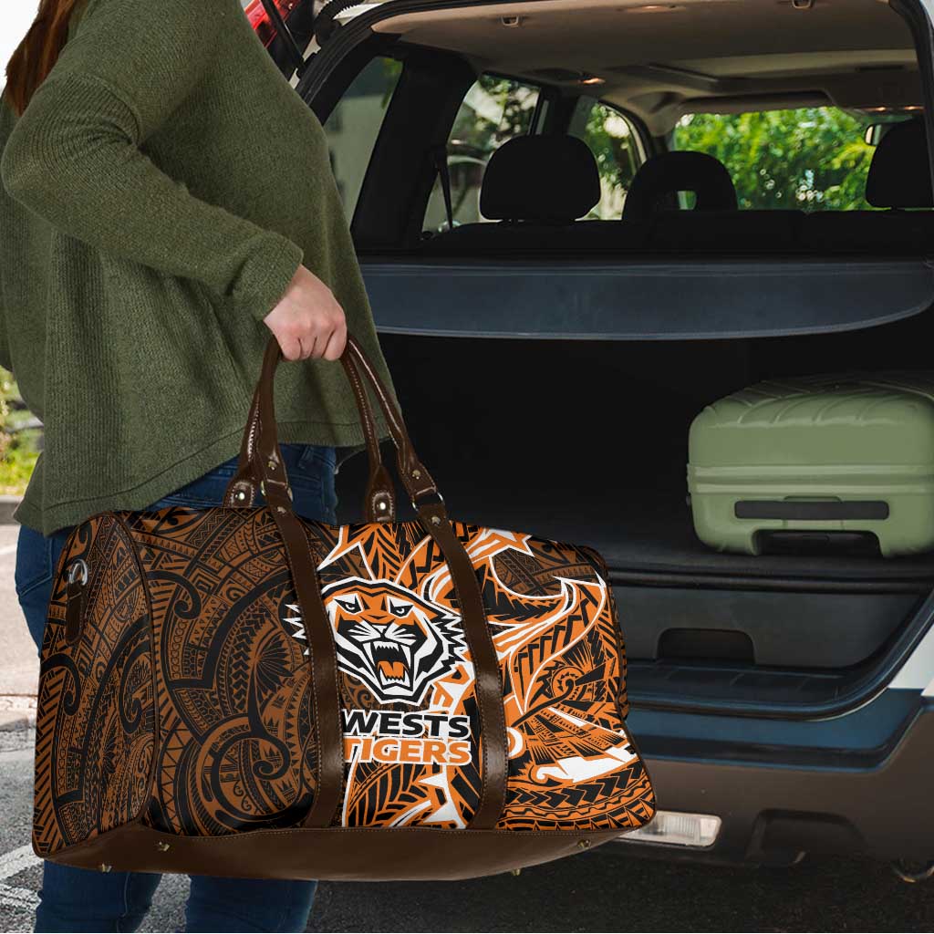 Wests Tigers Travel Bag Polynesian Tribal Tattoo Pacific Sport Art