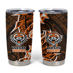Wests Tigers Tumbler Cup Polynesian Tribal Tattoo Pacific Sport Art