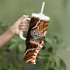 Wests Tigers Tumbler With Handle Polynesian Tribal Tattoo Pacific Sport Art