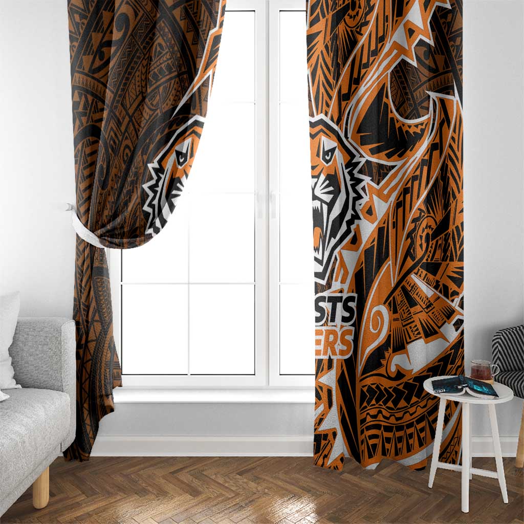 Wests Tigers Window Curtain Polynesian Tribal Tattoo Pacific Sport Art