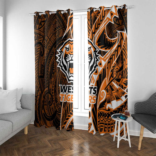 Wests Tigers Window Curtain Polynesian Tribal Tattoo Pacific Sport Art