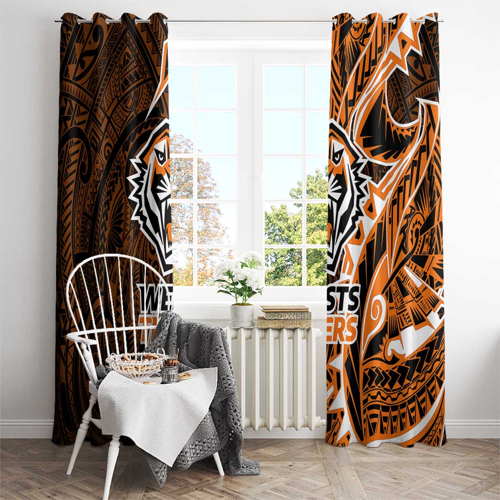 Wests Tigers Window Curtain Polynesian Tribal Tattoo Pacific Sport Art