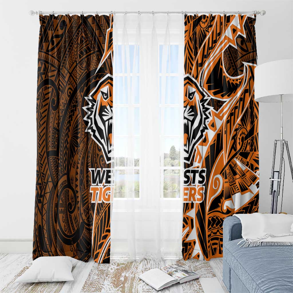 Wests Tigers Window Curtain Polynesian Tribal Tattoo Pacific Sport Art
