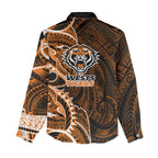 Wests Tigers Women Casual Shirt Polynesian Tribal Tattoo Pacific Sport Art