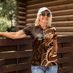 Wests Tigers Women Polo Shirt Polynesian Tribal Tattoo Pacific Sport Art