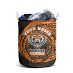Personalized Wests Tigers Laundry Basket Polynesian Tribal Chest and Sleeve Tattoo