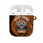 Personalized Wests Tigers AirPods Case Polynesian Tribal Chest and Sleeve Tattoo