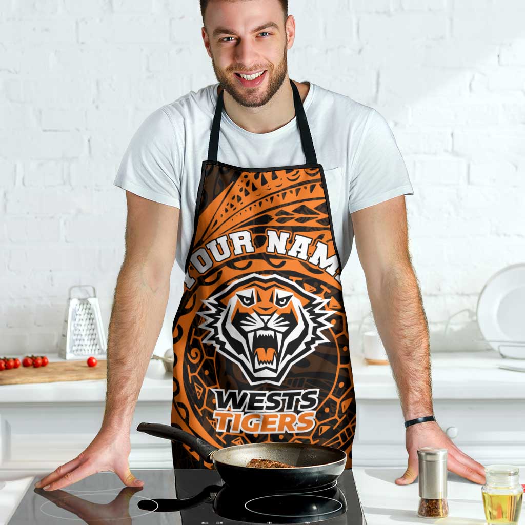Personalized Wests Tigers Apron Polynesian Tribal Chest and Sleeve Tattoo