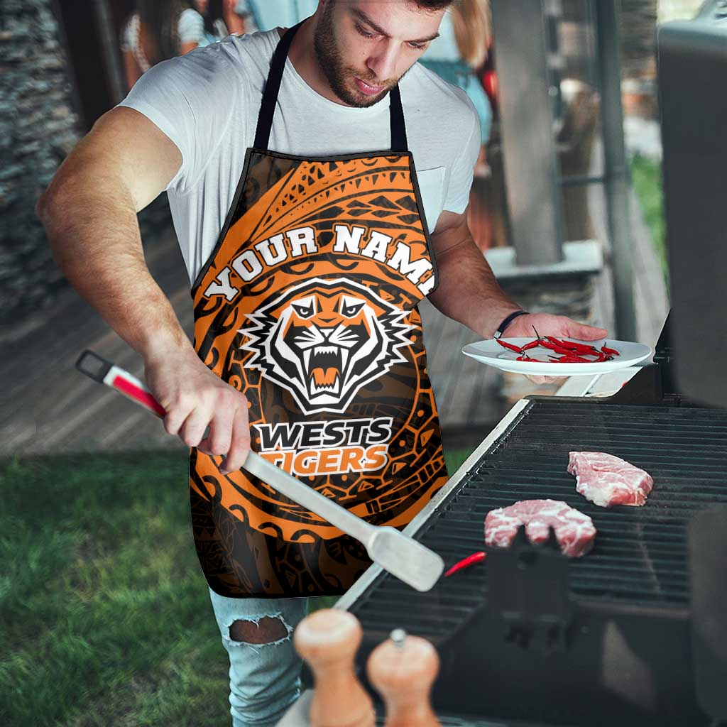 Personalized Wests Tigers Apron Polynesian Tribal Chest and Sleeve Tattoo