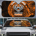 Personalized Wests Tigers Auto Sun Shade Polynesian Tribal Chest and Sleeve Tattoo
