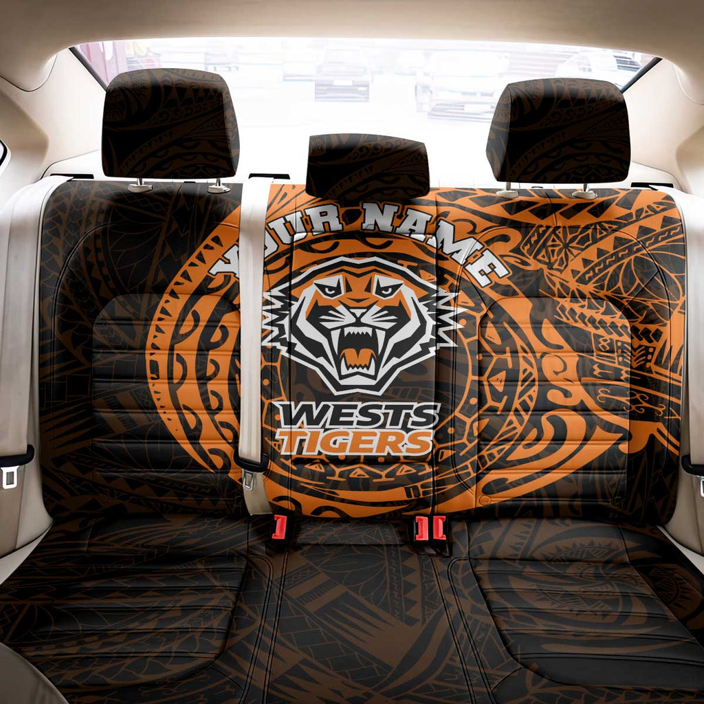 Personalized Wests Tigers Back Car Seat Cover Polynesian Tribal Chest and Sleeve Tattoo