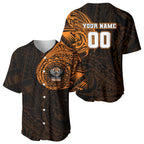 Personalized Wests Tigers Baseball Jersey Polynesian Tribal Chest and Sleeve Tattoo