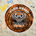 Personalized Wests Tigers Beach Blanket Polynesian Tribal Chest and Sleeve Tattoo