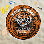 Personalized Wests Tigers Beach Blanket Polynesian Tribal Chest and Sleeve Tattoo
