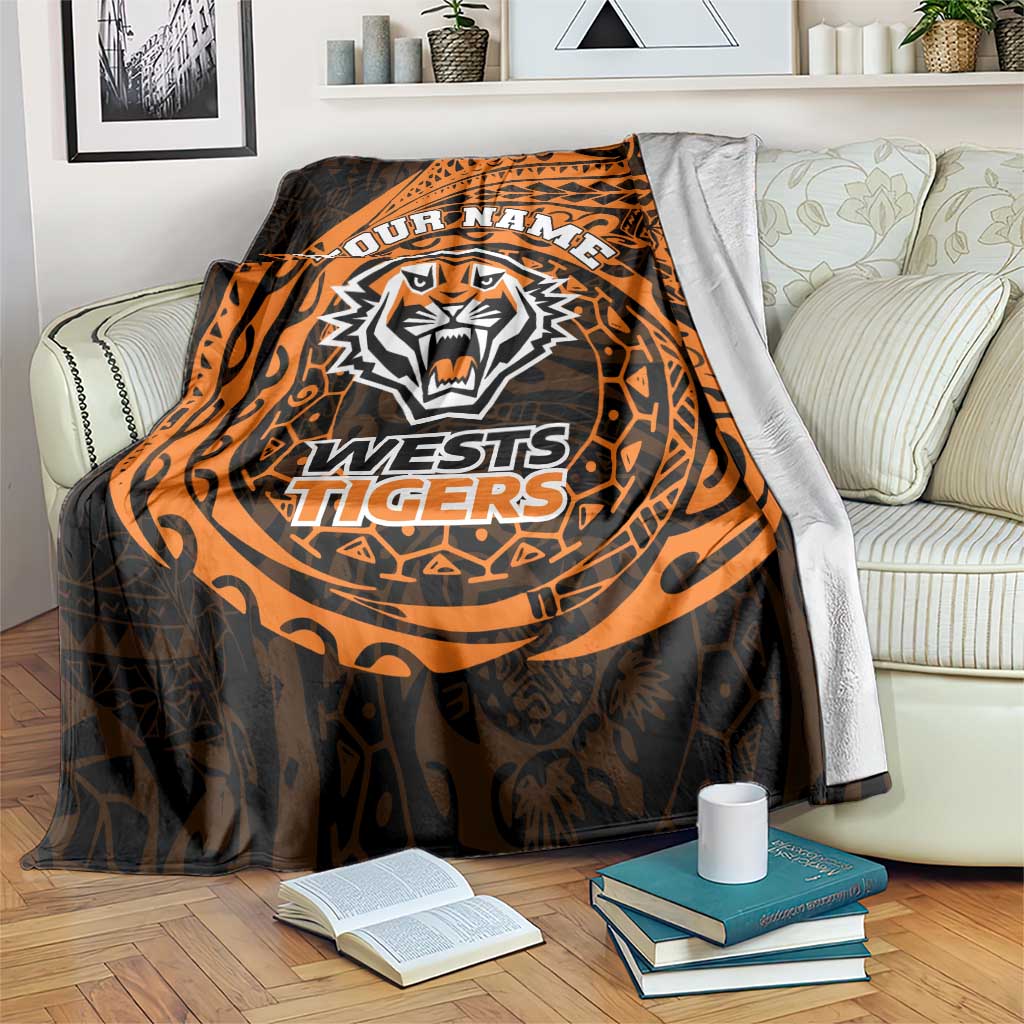 Personalized Wests Tigers Blanket Polynesian Tribal Chest and Sleeve Tattoo