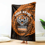 Personalized Wests Tigers Blanket Polynesian Tribal Chest and Sleeve Tattoo
