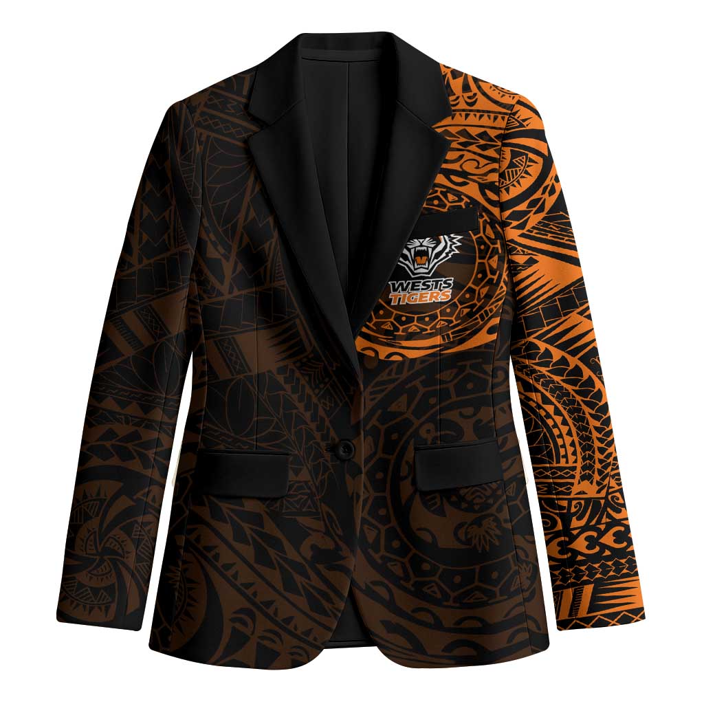 Personalized Wests Tigers Blazer Polynesian Tribal Chest and Sleeve Tattoo