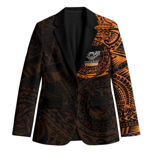 Personalized Wests Tigers Blazer Polynesian Tribal Chest and Sleeve Tattoo