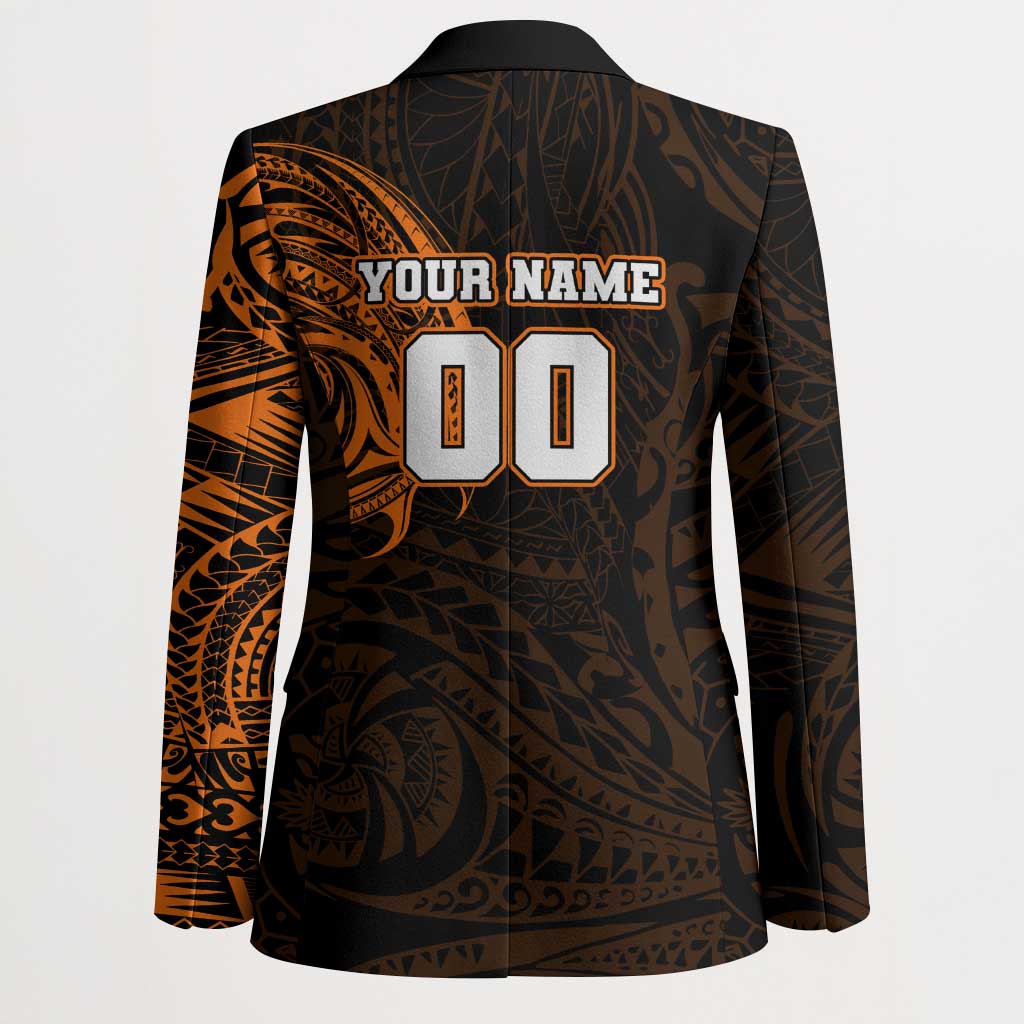 Personalized Wests Tigers Blazer Polynesian Tribal Chest and Sleeve Tattoo