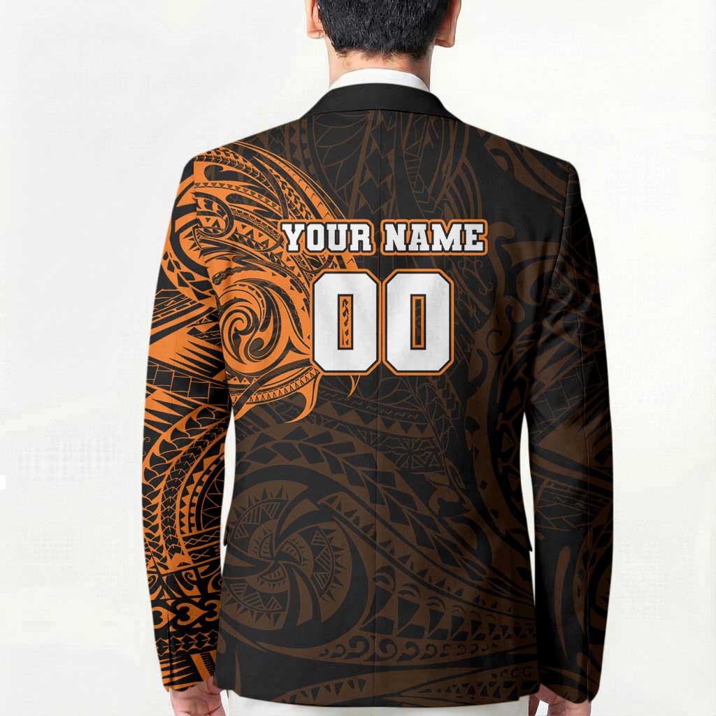 Personalized Wests Tigers Blazer Polynesian Tribal Chest and Sleeve Tattoo
