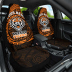 Personalized Wests Tigers Car Seat Cover Polynesian Tribal Chest and Sleeve Tattoo