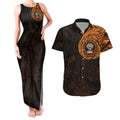 Personalized Wests Tigers Couples Matching Tank Maxi Dress and Hawaiian Shirt Polynesian Tribal Chest and Sleeve Tattoo