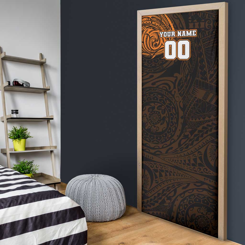 Personalized Wests Tigers Door Cover Polynesian Tribal Chest and Sleeve Tattoo
