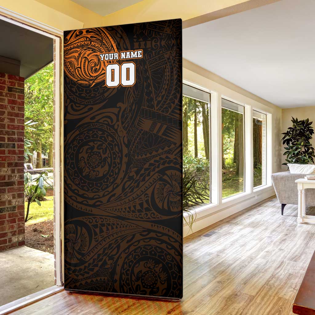 Personalized Wests Tigers Door Cover Polynesian Tribal Chest and Sleeve Tattoo