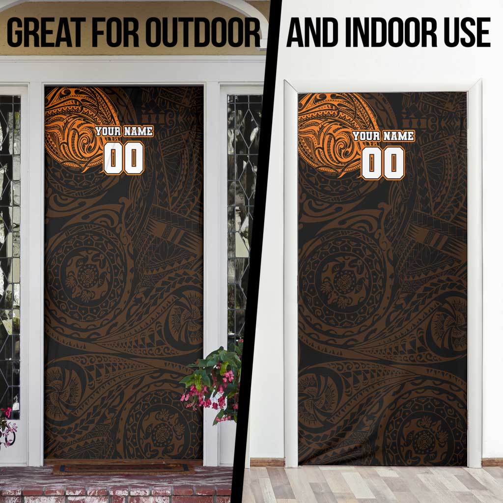 Personalized Wests Tigers Door Cover Polynesian Tribal Chest and Sleeve Tattoo