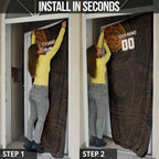 Personalized Wests Tigers Door Cover Polynesian Tribal Chest and Sleeve Tattoo