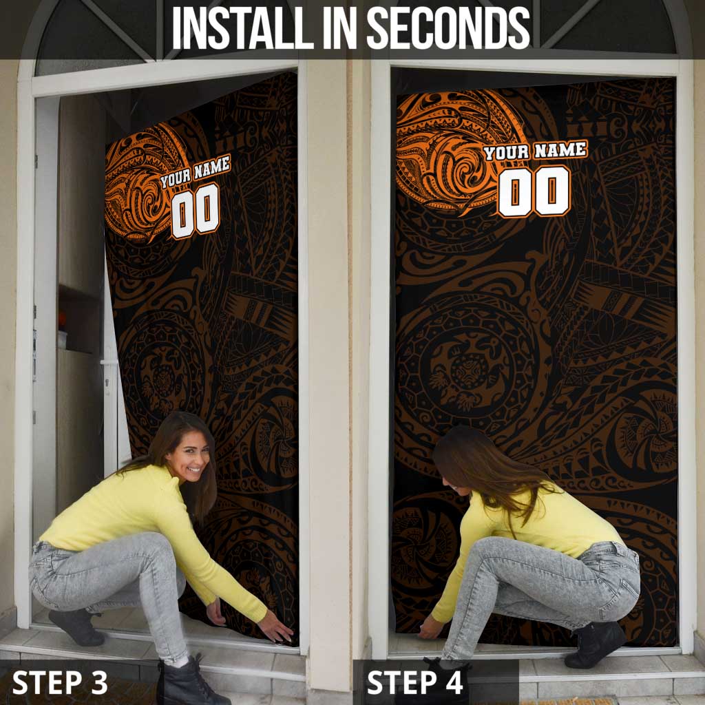 Personalized Wests Tigers Door Cover Polynesian Tribal Chest and Sleeve Tattoo