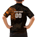 Personalized Wests Tigers Family Matching Puletasi and Hawaiian Shirt Polynesian Tribal Chest and Sleeve Tattoo