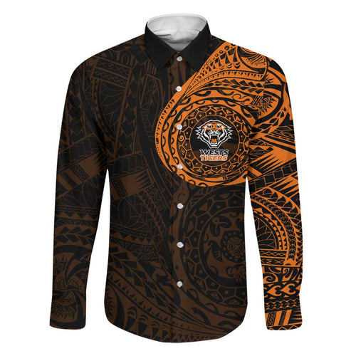 Personalized Wests Tigers Family Matching Summer Maxi Dress and Hawaiian Shirt Polynesian Tribal Chest and Sleeve Tattoo