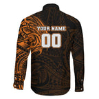 Personalized Wests Tigers Family Matching Tank Maxi Dress and Hawaiian Shirt Polynesian Tribal Chest and Sleeve Tattoo